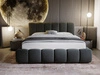Łóżko tapicerowane z pojemnikiem i stelażem 200x200 Cloud Ciemny szary