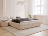 Łóżko tapicerowane bez pojemnika ze stelażem 200x200 Cloud Low Beżowe